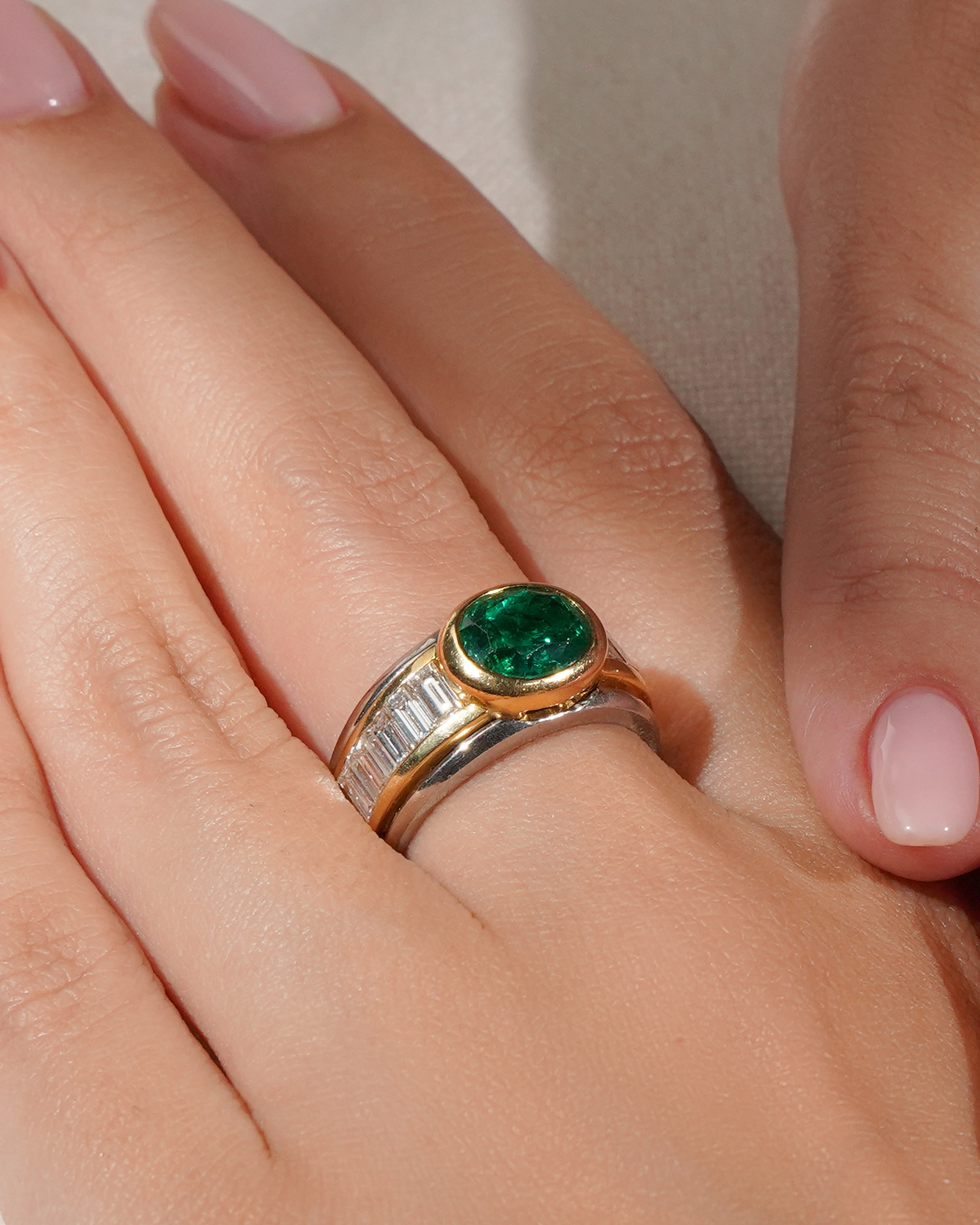 Vintage emerald and diamond ring